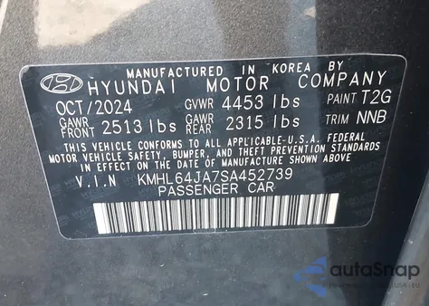 2025 Hyundai Sonata Sel z USA, uszkodzony, nr VIN KMHL64JA7SA452739